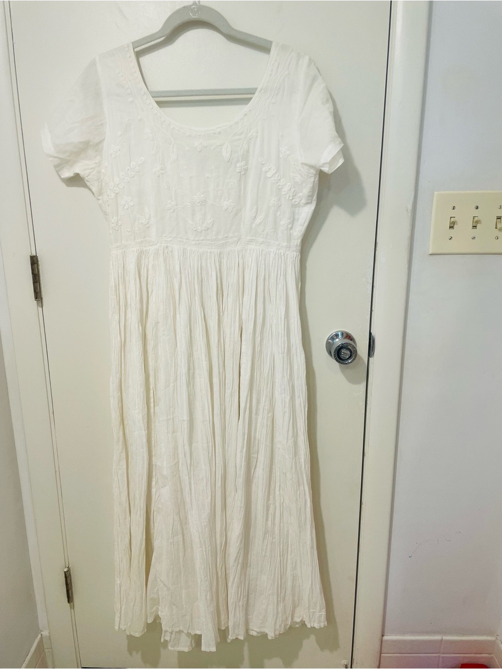 New Look white cotton midi dress cottagecore boho romantic embroidered flowy 12